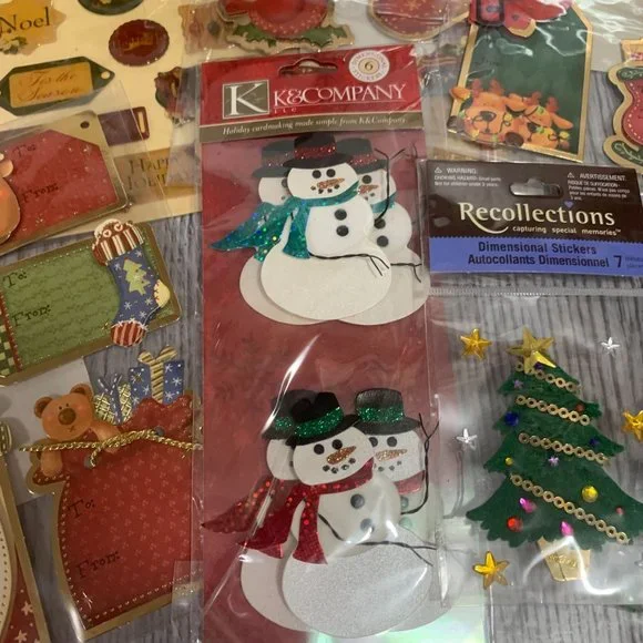 Christmas Sticker Lot Crafts Scrapbooking Junk Journal Supplies - Picture 10 of 11